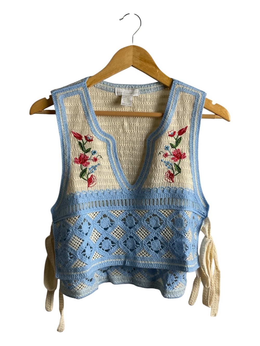 House of Harlow 1960 Crochet Side Tie Vest